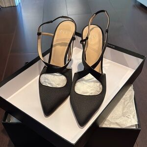 Gorgeous New With Tags Women’s Black Satin High Heels